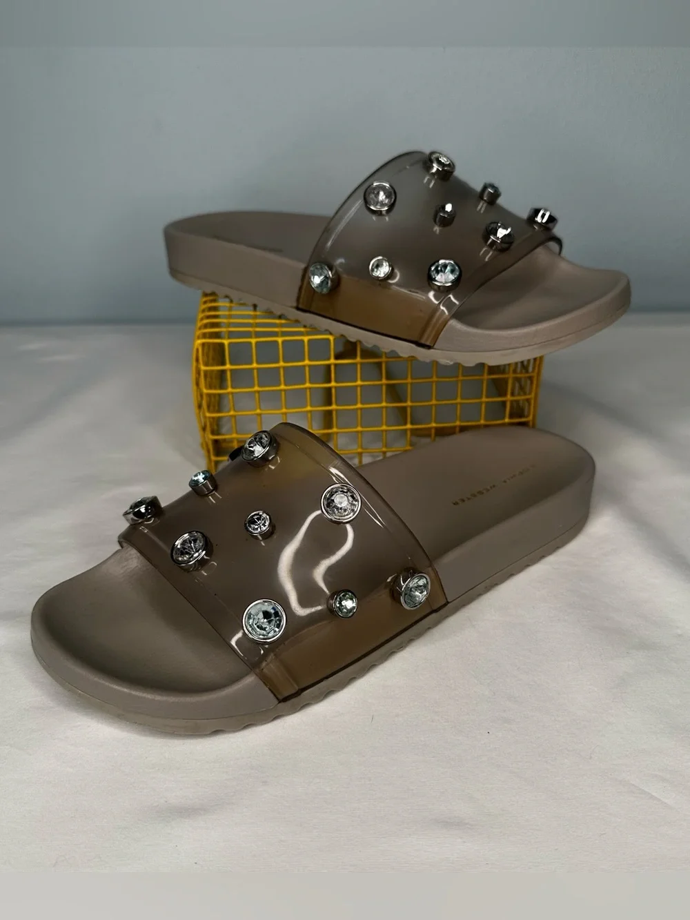 Sophia Webster Grey PVC Dina Pool Slides